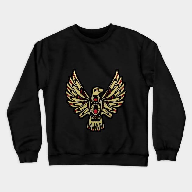 Black and Gold Eagle Design Crewneck Sweatshirt by PatricianneK